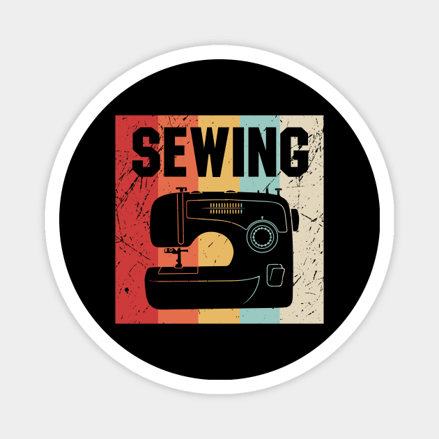 Sewing Vintage Retro Magnet by sunima